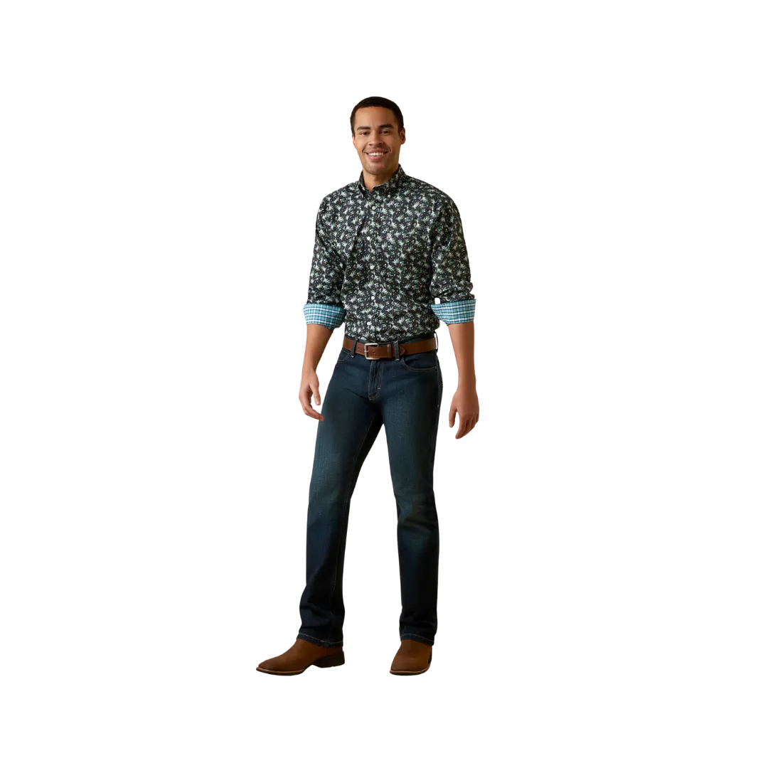 Ariat Men's Wrinkle Free Camdyn Fitted Navy Shirt