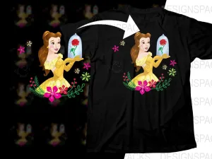 Belle and Enchanted Rose Beautiful Png Digital Download