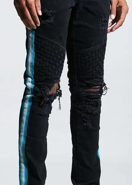 Bolt Turkish Biker Denim (Light Blue Stripe)