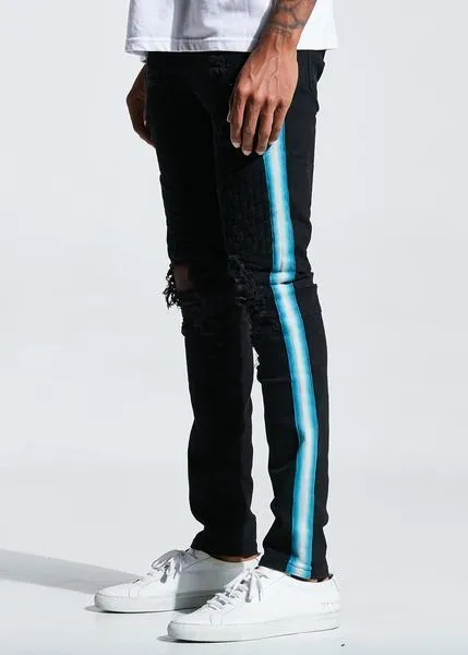 Bolt Turkish Biker Denim (Light Blue Stripe)