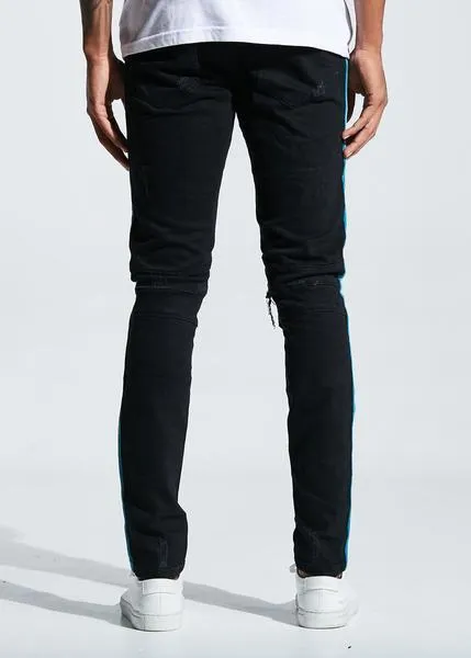 Bolt Turkish Biker Denim (Light Blue Stripe)