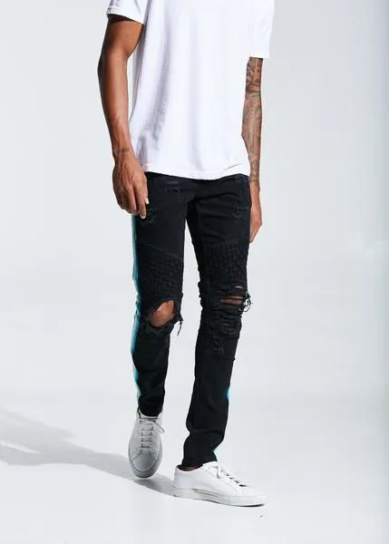 Bolt Turkish Biker Denim (Light Blue Stripe)