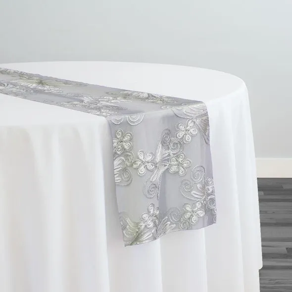 Butterfly Lace Table Runner in White