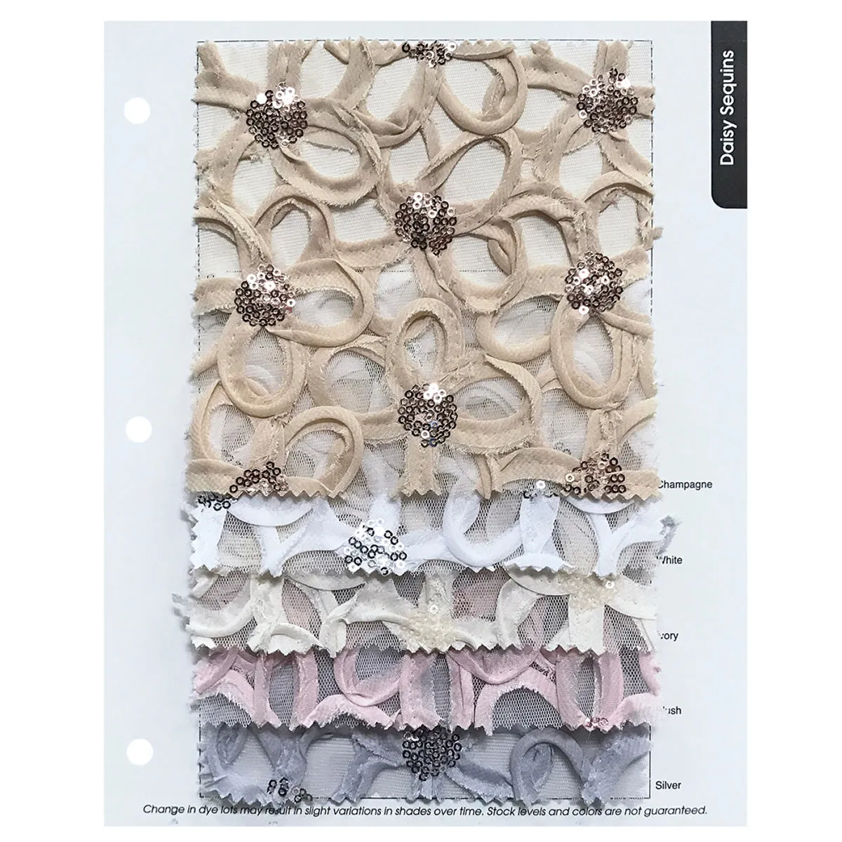 Daisy Sequins Table Linen in White