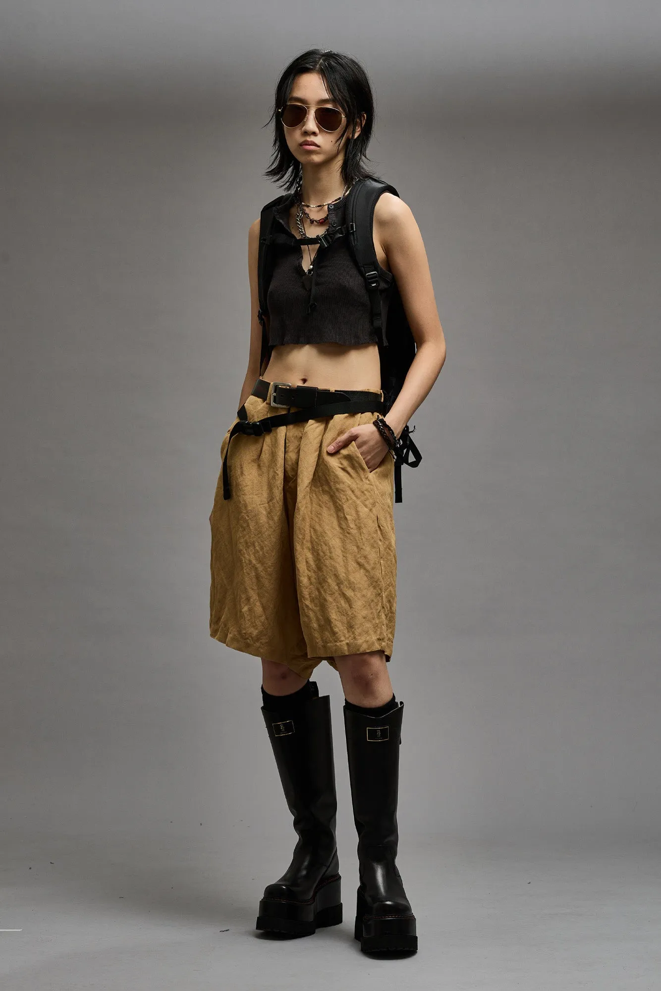 HENLEY TANK - WASHED BLACK