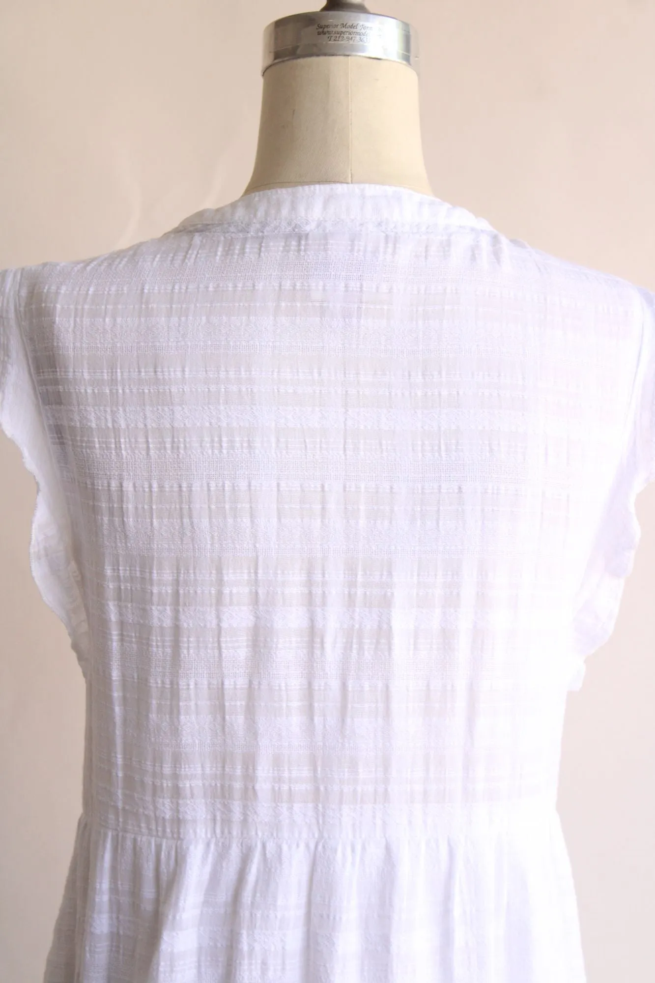 Knox Rose Womens Dress, White Cotton, Size Large, Boho Peasant Dress