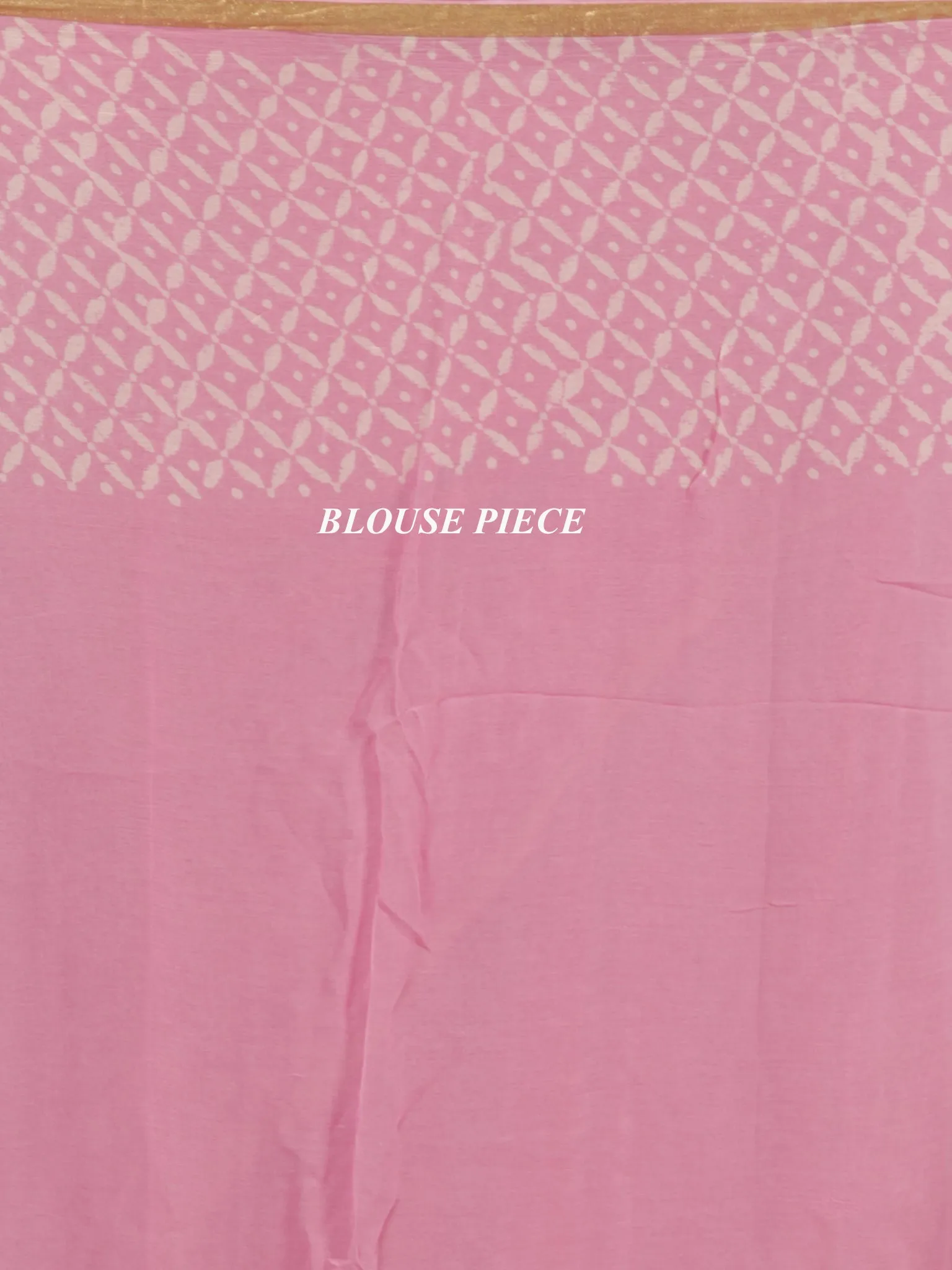 Pink OffWhite Hand Block Printed Chiffon Saree With Zari Border - S031704698