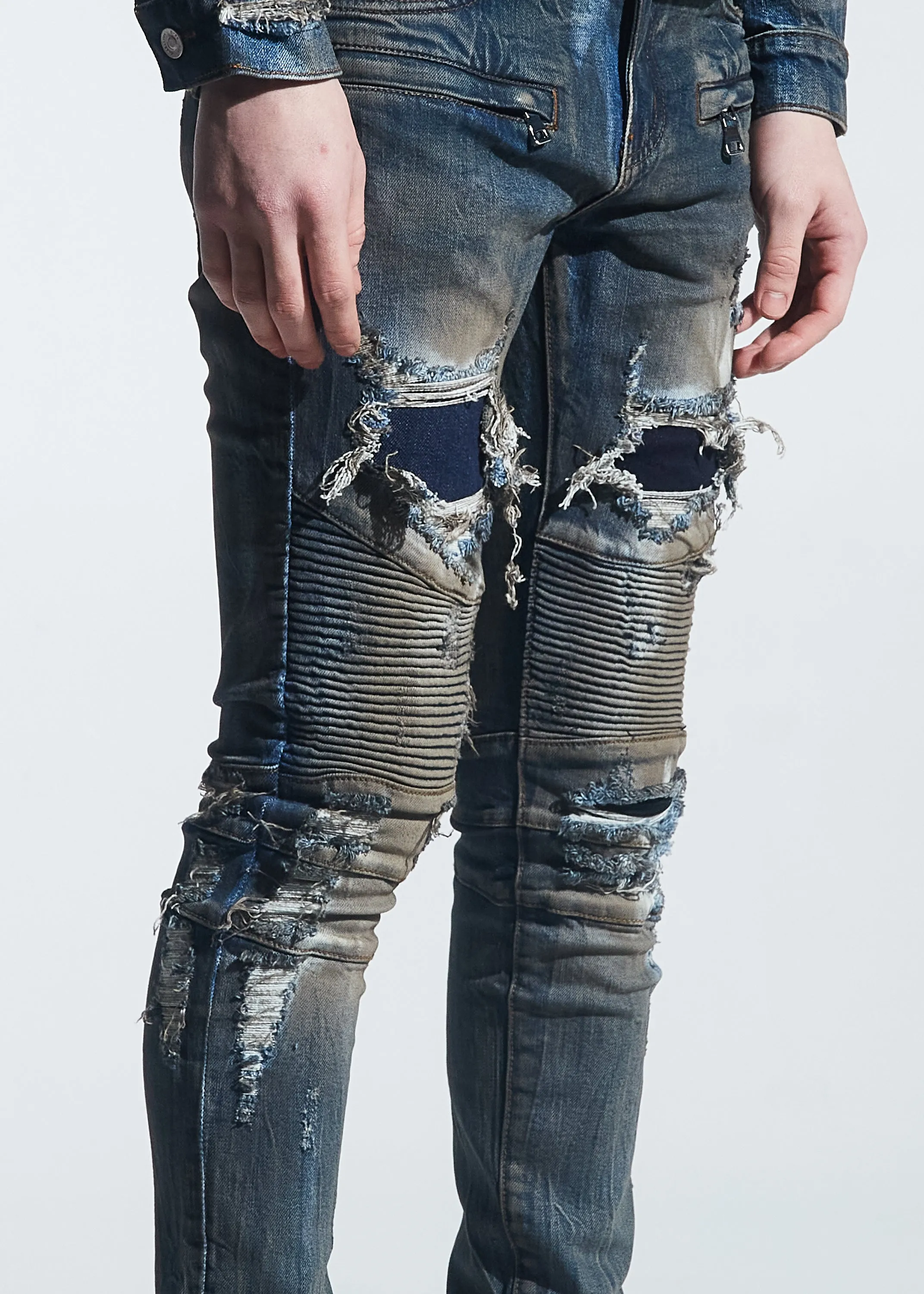 Rivers Biker Denim (Dirty Indigo Wash)