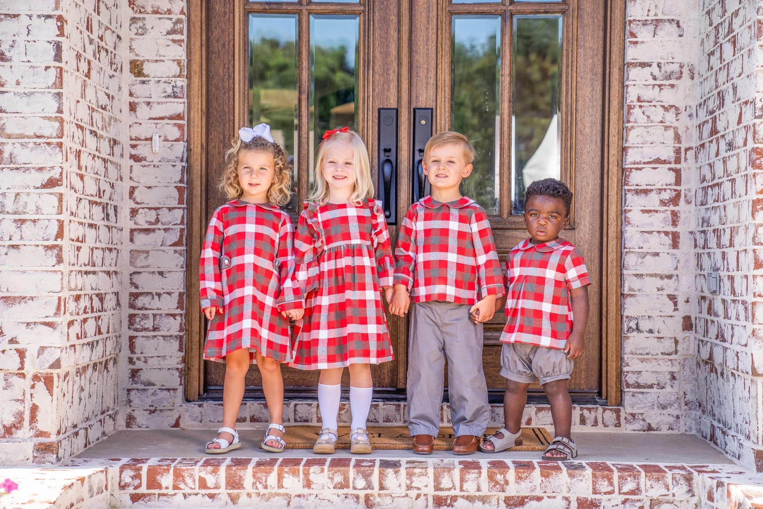 Sara Beth Red Grey Dress