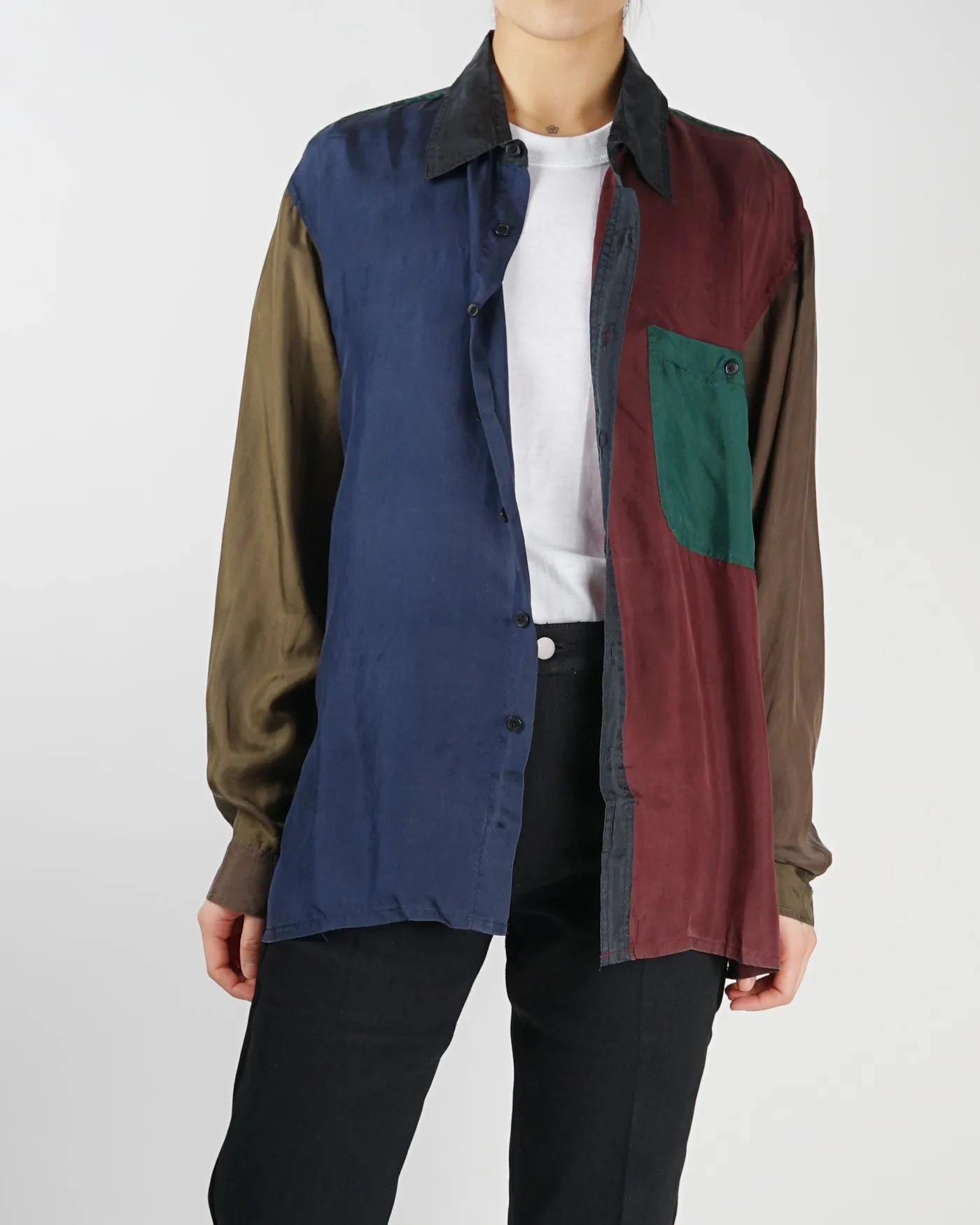 Silk Shirts Long Sleeve Patterned / A
