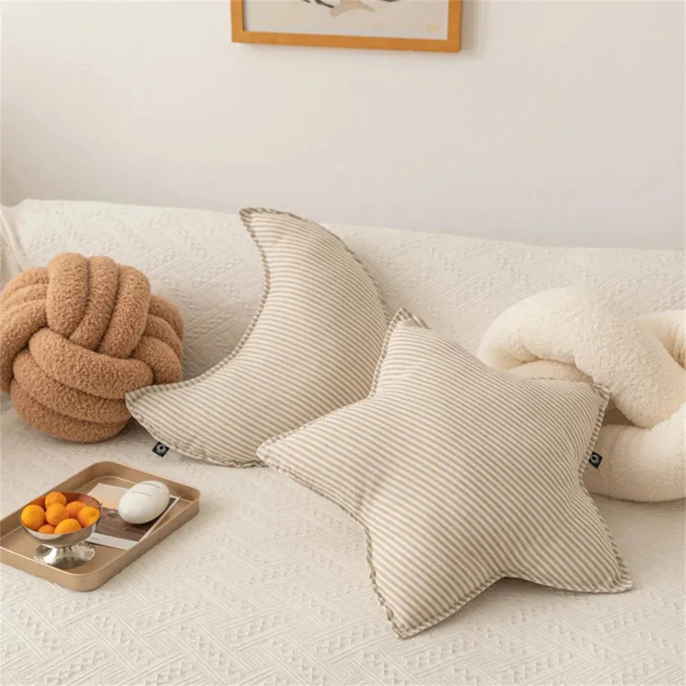 SINOTAO  -  Cotton Linen Throw Pillow Striped  Sofa Cushion Living Room Home Decoration Pillow Office Chair Waist Rest Pillow Birthday Gifts