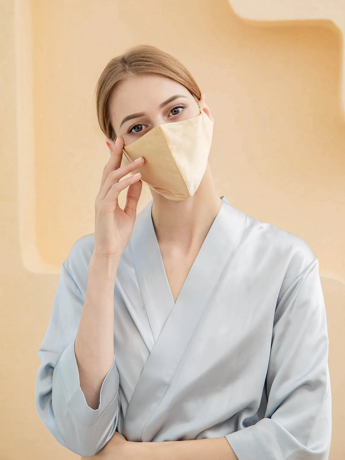 Solid Color Silk Sunscreen Face Mask UPF50 