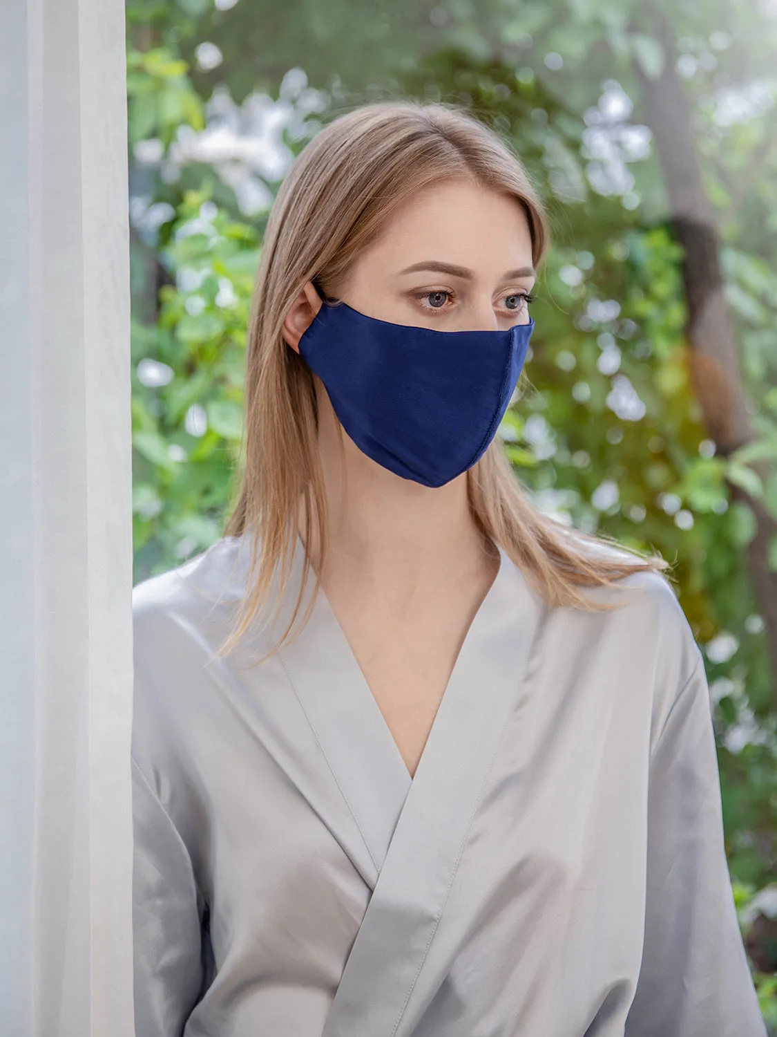 Solid Color Silk Sunscreen Face Mask UPF50 