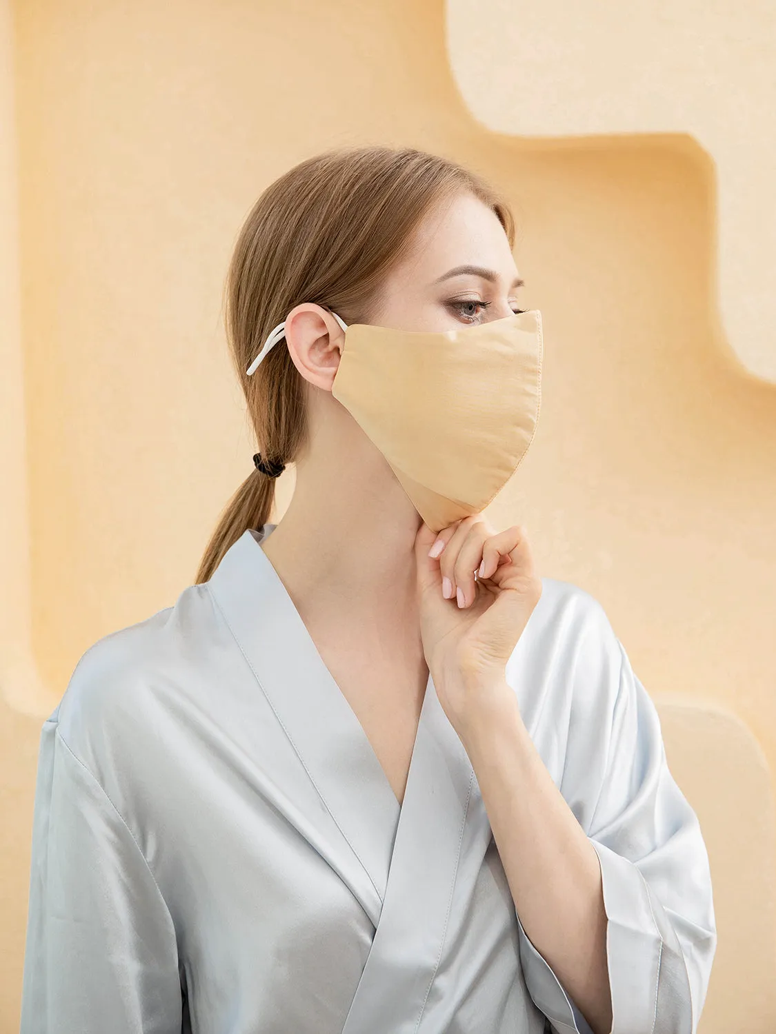 Solid Color Silk Sunscreen Face Mask UPF50 