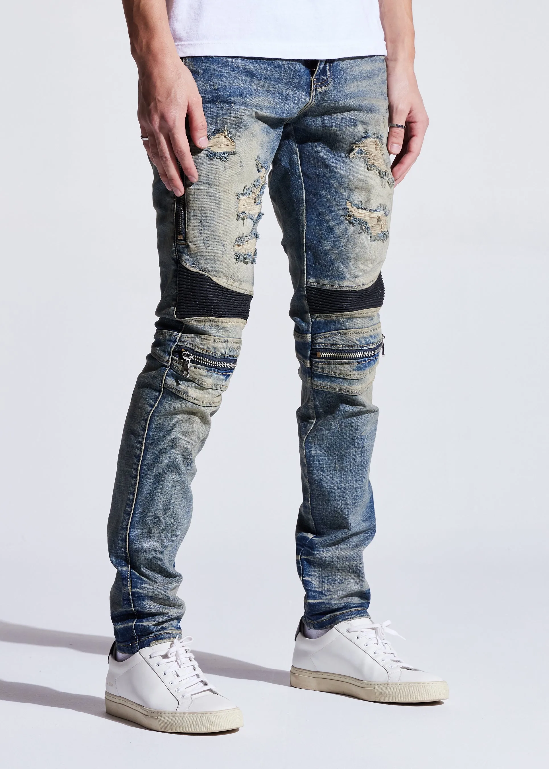 Sunny Biker Denim (Distressed Indigo)