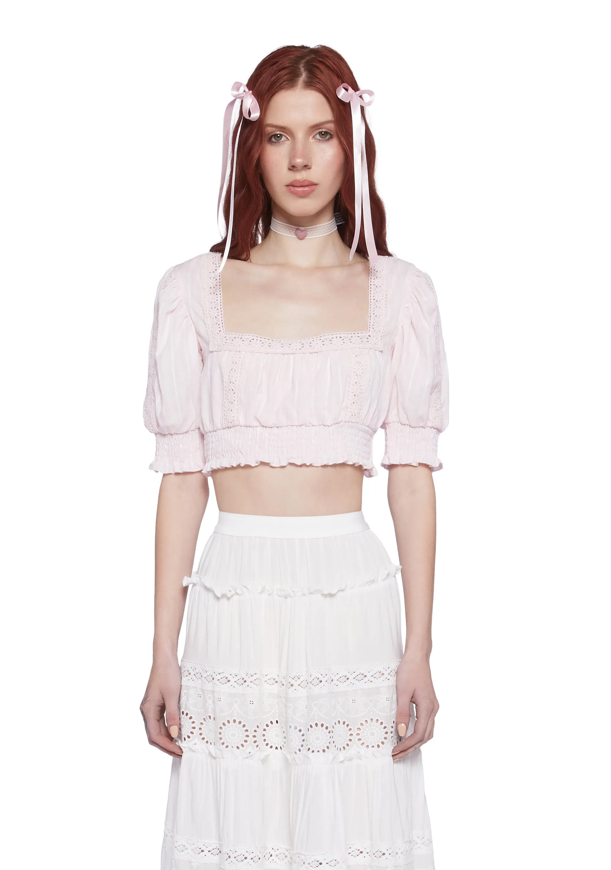 Wistful Memories Peasant Crop Top