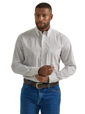 Wrangler Men's George Strait Button Down One Pocket In Stars & Squares Shirt